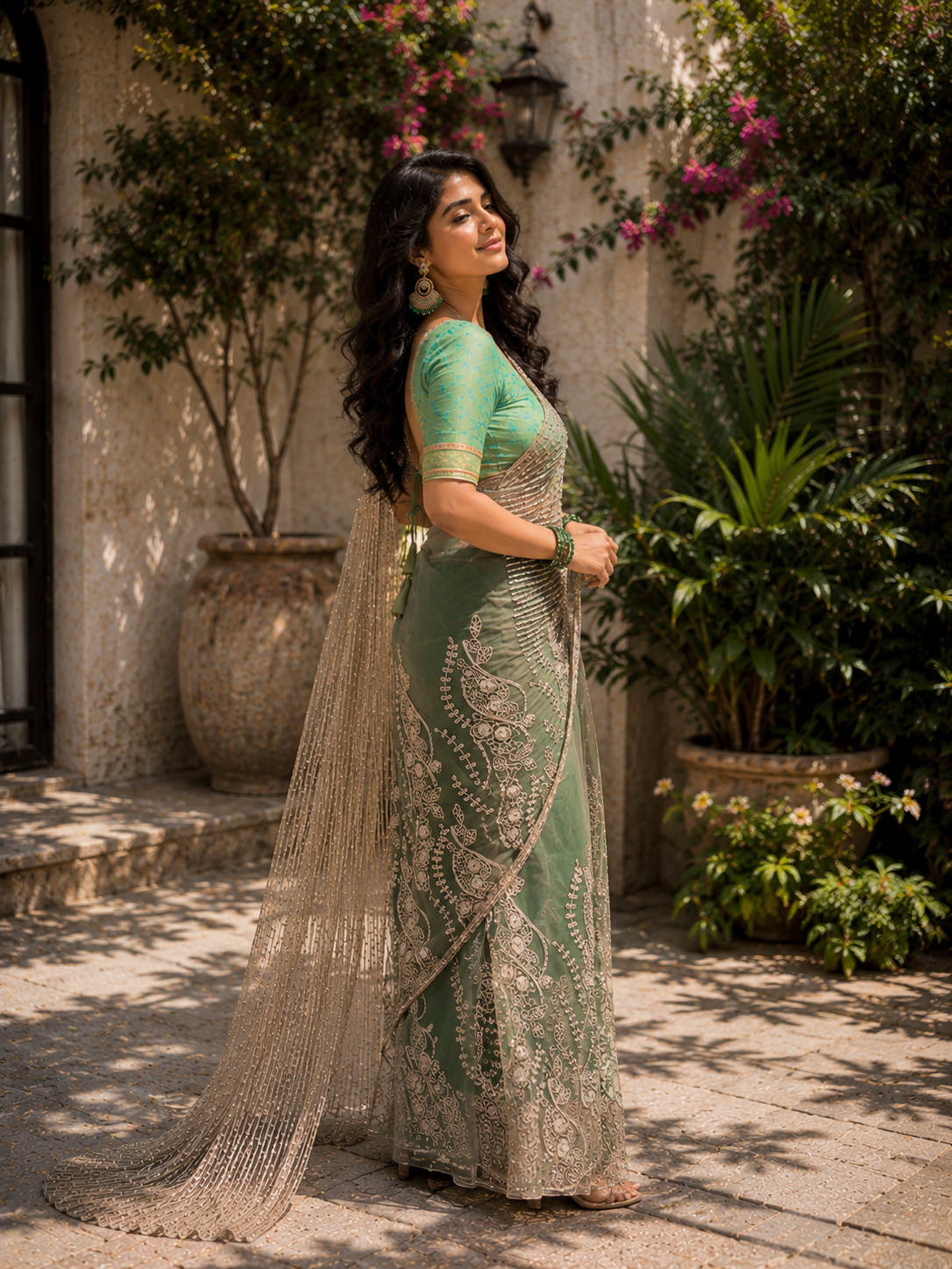 Premium Beads Work Designer Saree