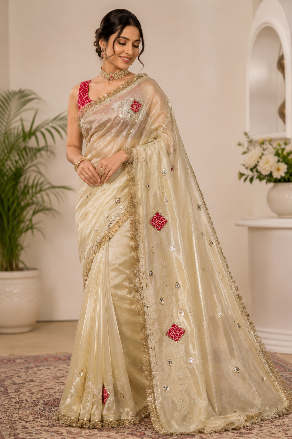 Golden Silk Gota Patti Designer Saree