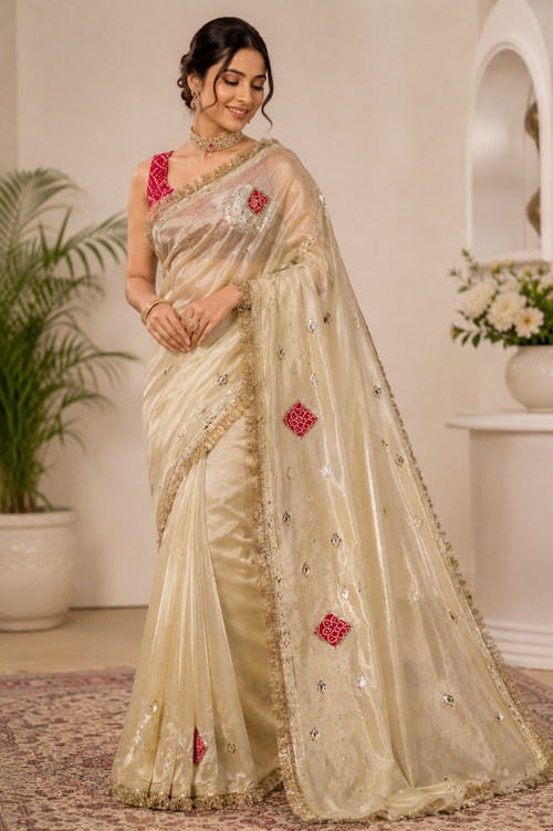 Golden Silk Gota Patti Designer Saree