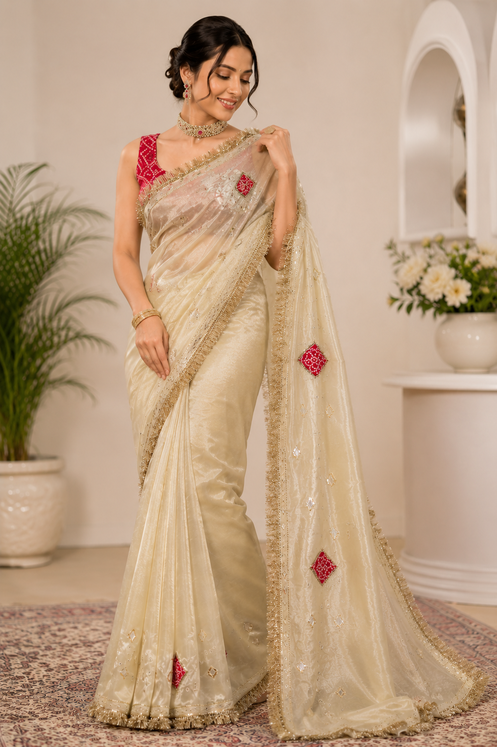 Golden Silk Gota Patti Designer Saree