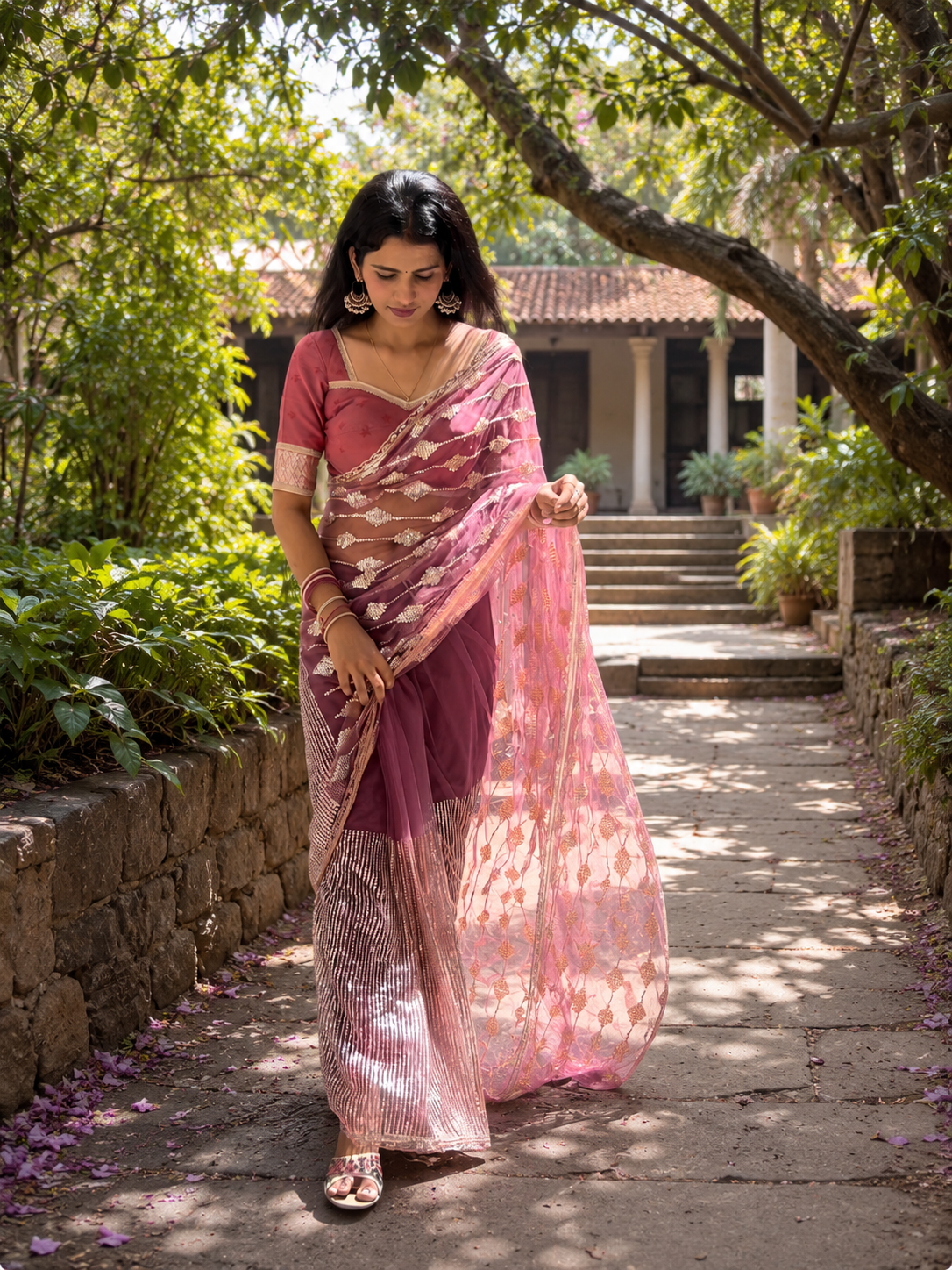 Premium Beads Work Designer Saree