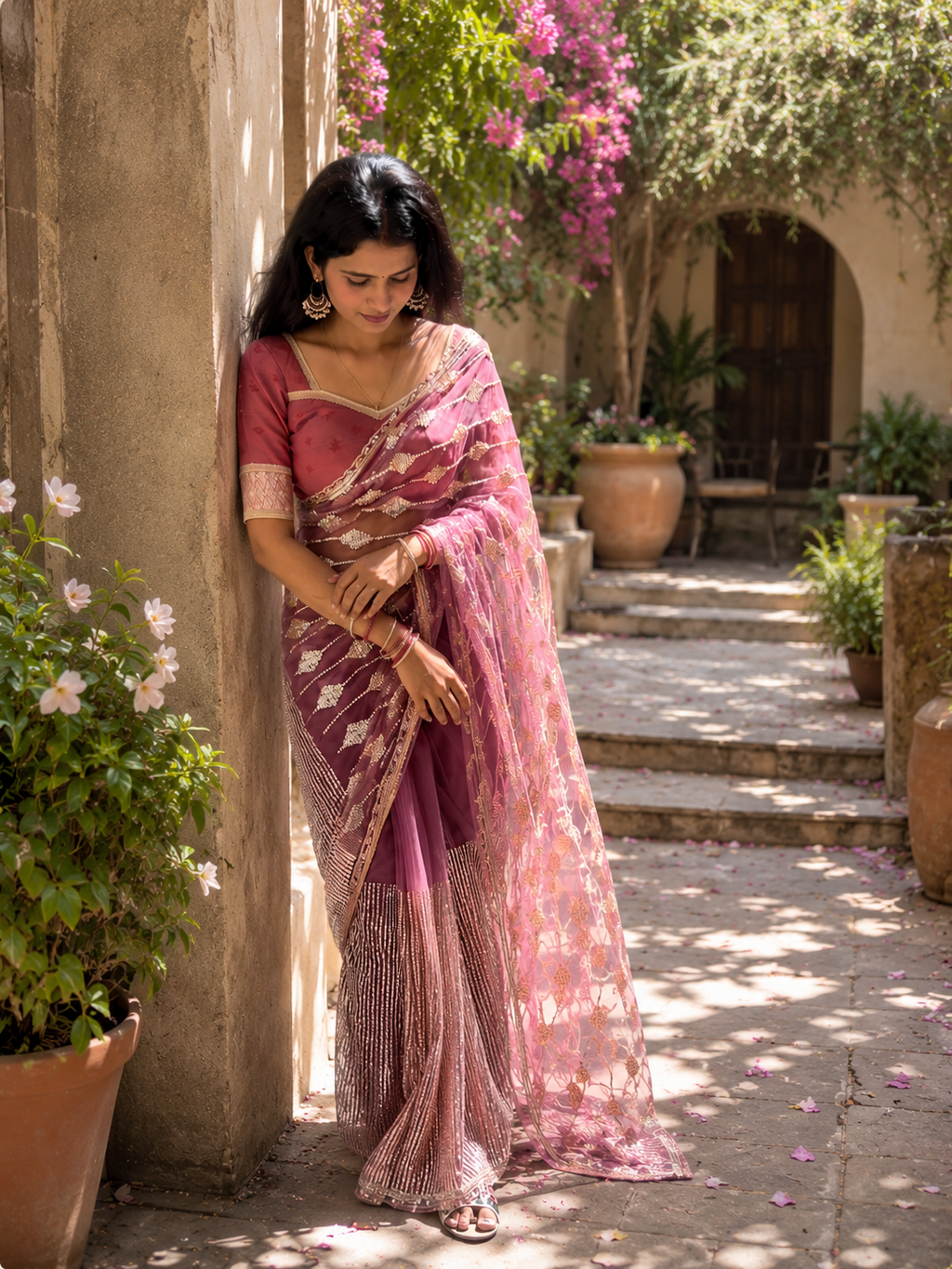Premium Beads Work Designer Saree