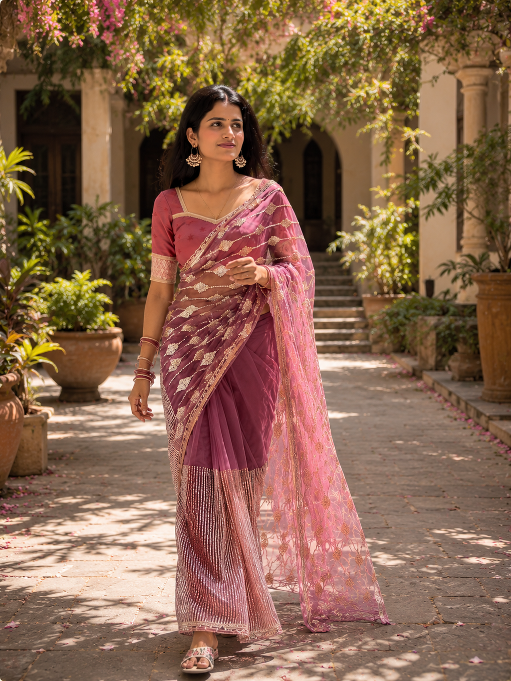 Premium Beads Work Designer Saree