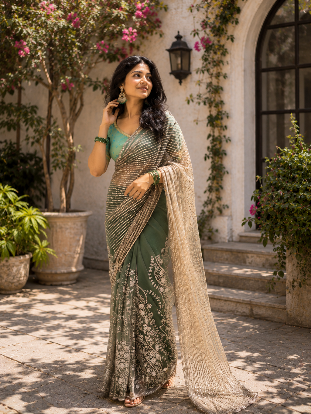 Premium Beads Work Designer Saree