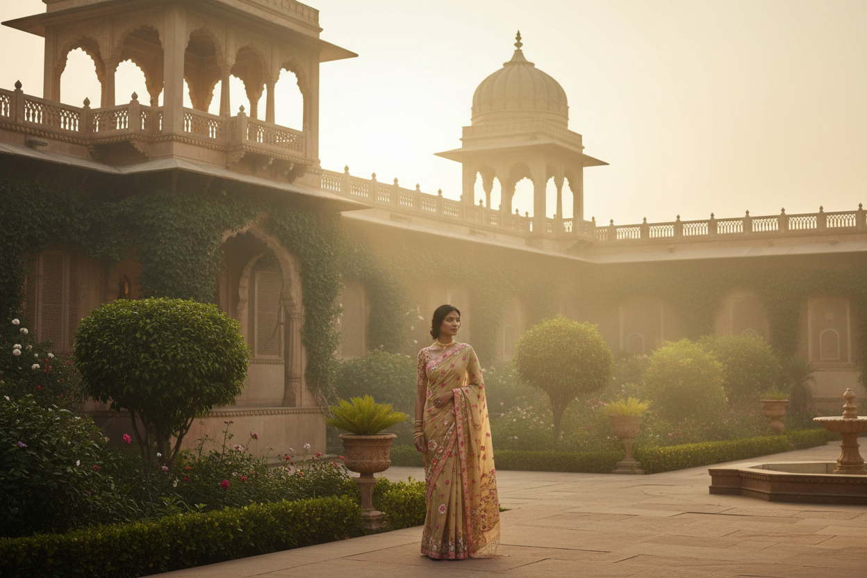 Palace Courtyard Saree