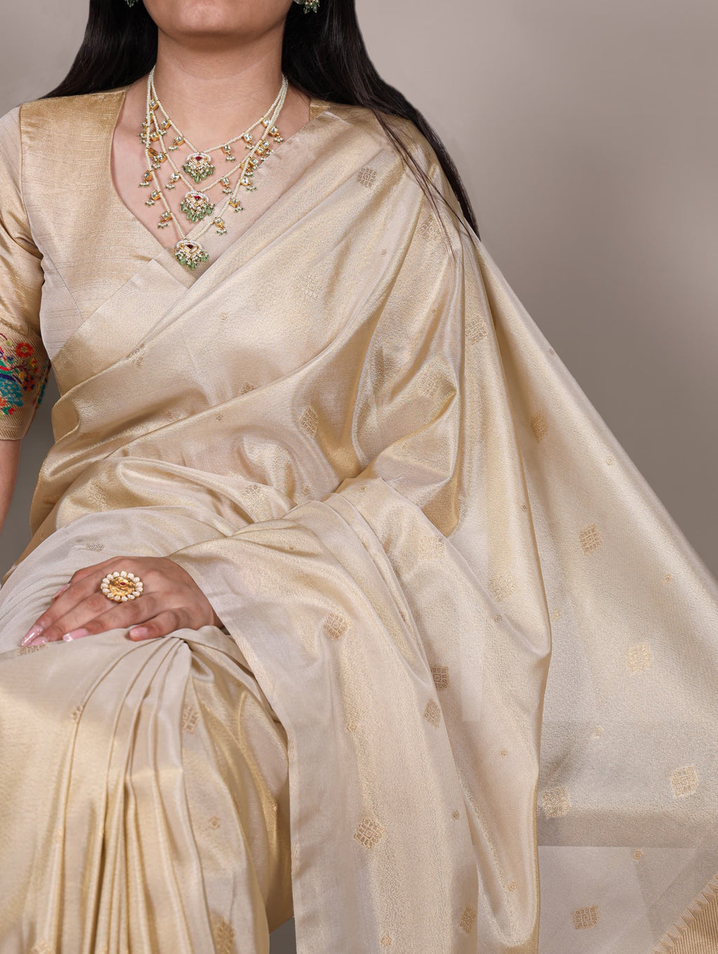 Tissue Paithani Silk Saree with Zari Weaving