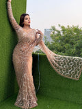 Exclusive Designer Soft Net Saree with Sequins & Beads Embroidery