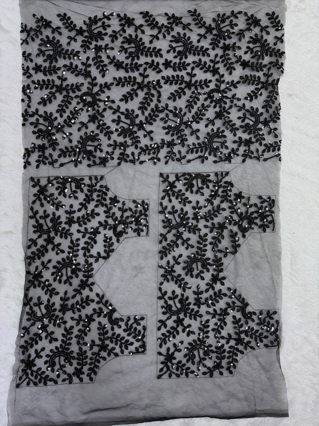 Designer Soft Net Sequins Embroidered Saree