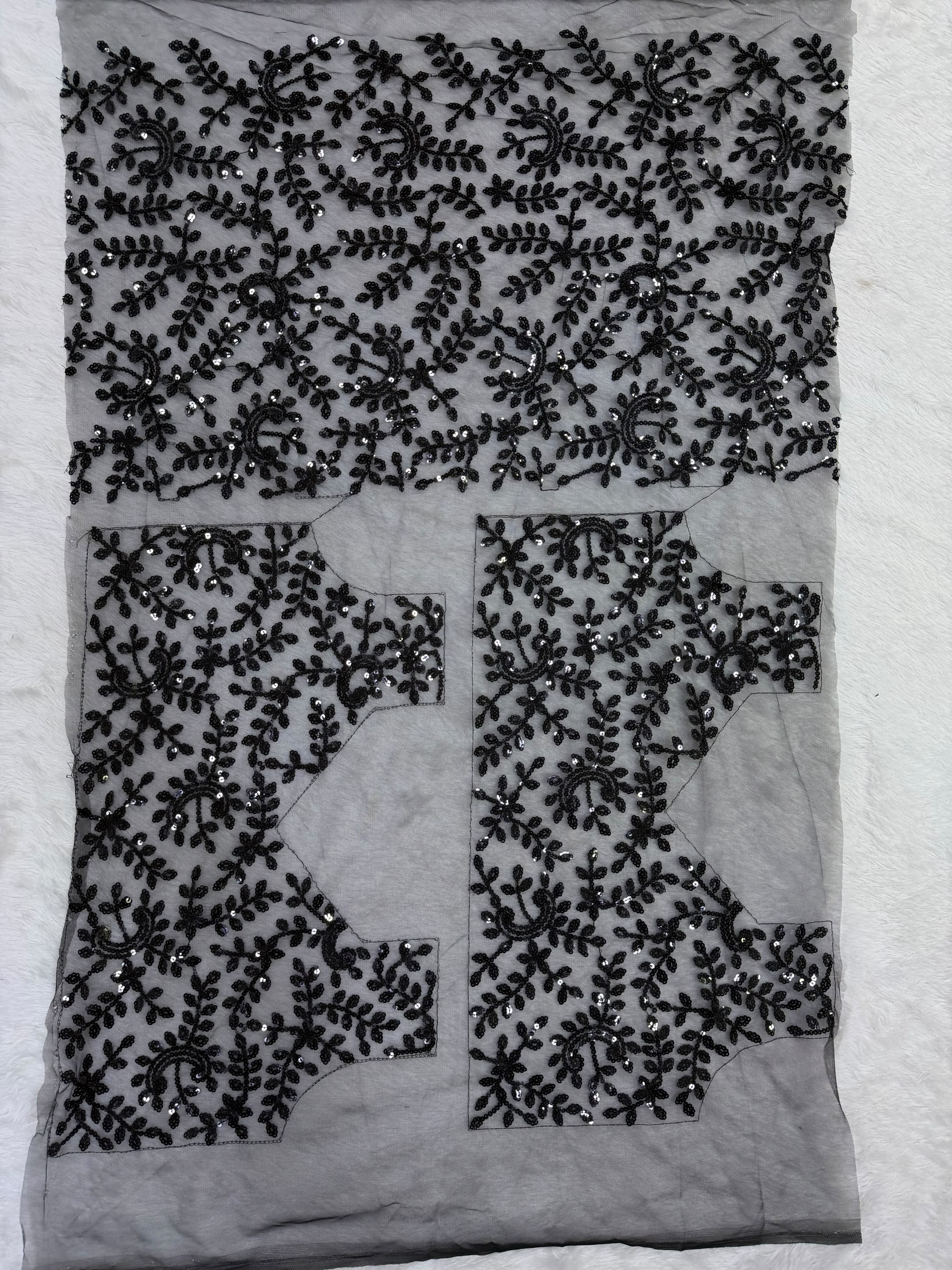 Designer Soft Net Sequins Embroidered Saree