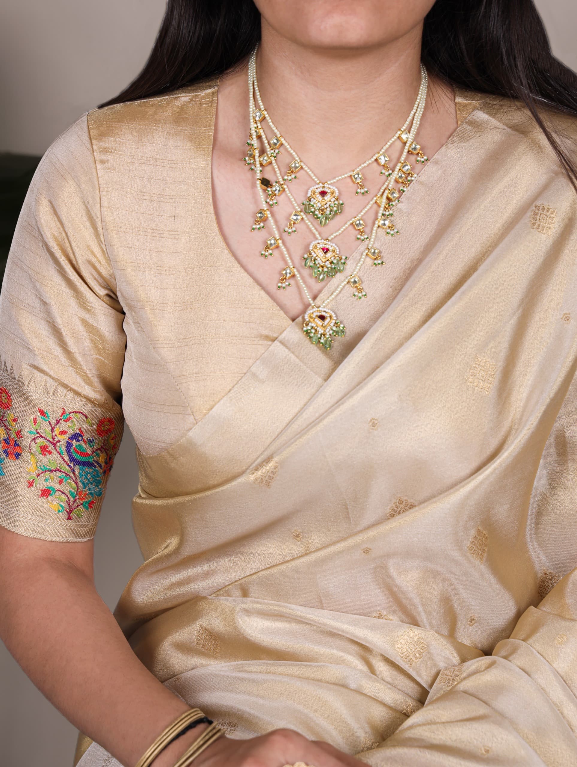 Tissue Paithani Silk Saree with Zari Weaving