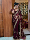 Soft Space Silk Sequins Embroidered Saree