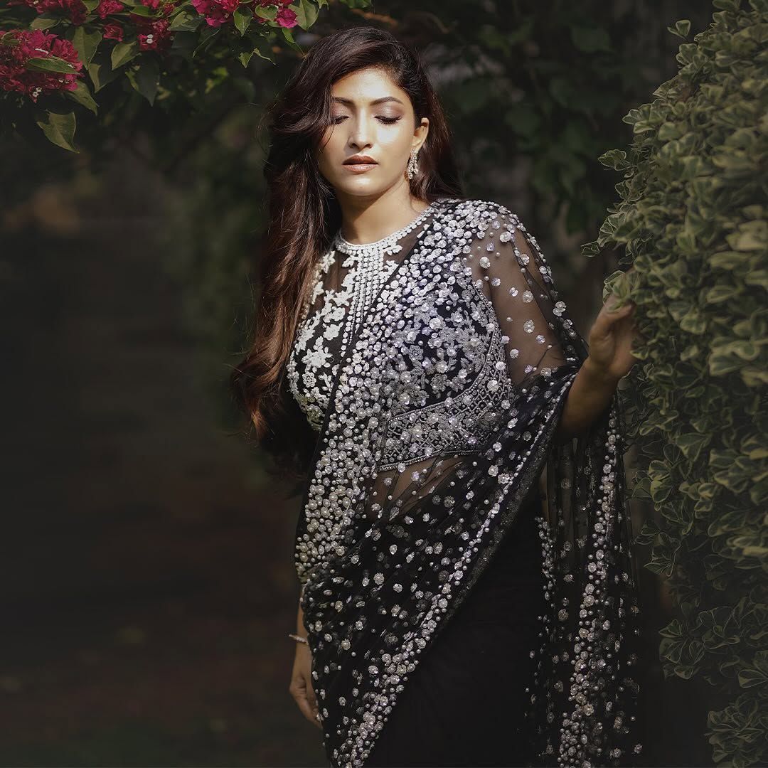 Premium Butterfly Soft Net Designer Saree with Hand Pearl Work