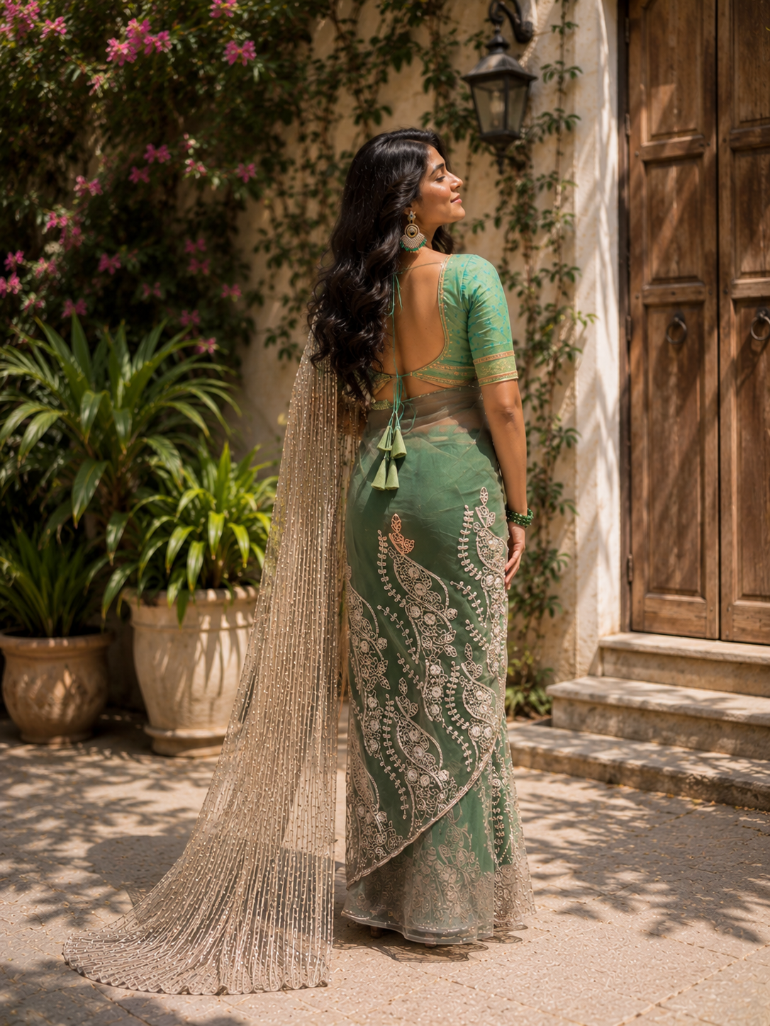 Premium Beads Work Designer Saree